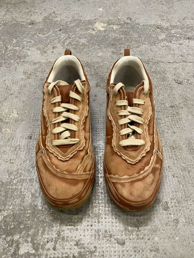 Loewe Brown Deconstructed Faded Leather Shoes CRJWxzw 2