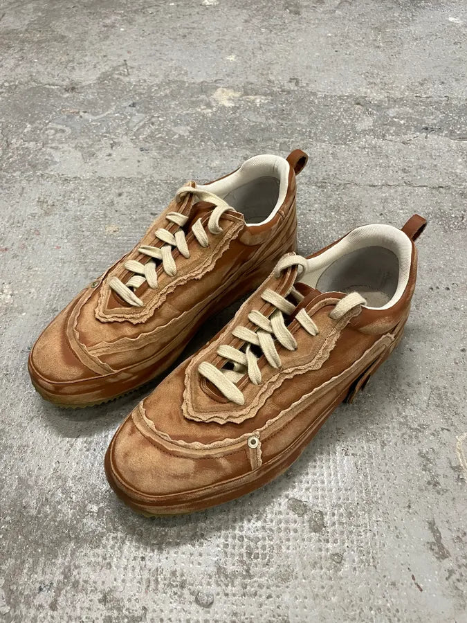 Loewe Brown Deconstructed Faded Leather Shoes CRJWxzw 3
