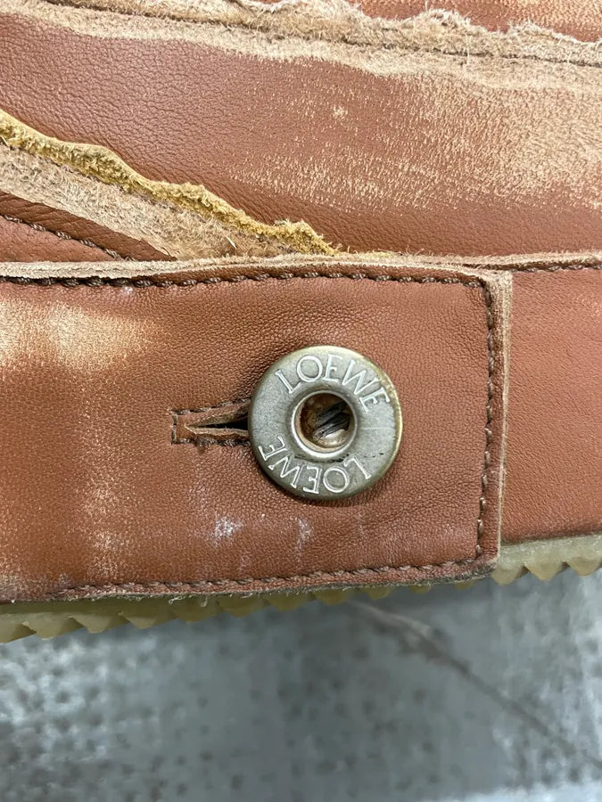 Loewe Brown Deconstructed Faded Leather Shoes CRJWxzw 7