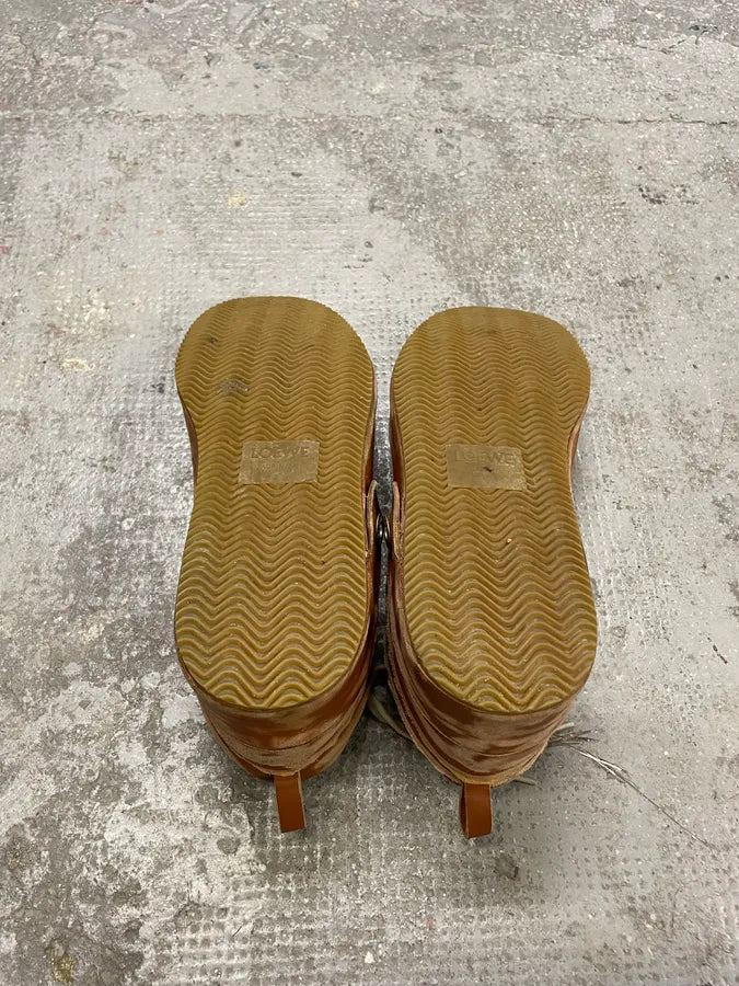 Loewe Brown Deconstructed Faded Leather Shoes CRJWxzw 8
