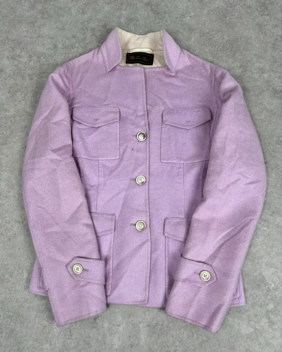 Loro Piana Purple Lila Officer Cashmere Buttoned Jacket PifjMLb 2