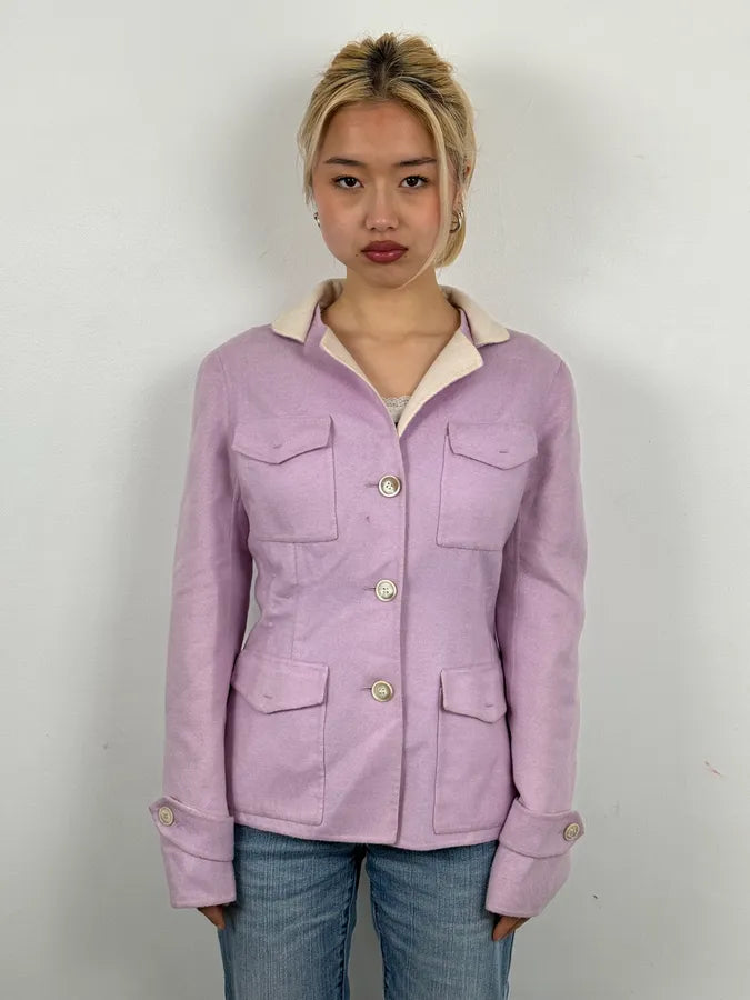 Loro Piana Purple Lila Officer Cashmere Buttoned Jacket PifjMLb 0