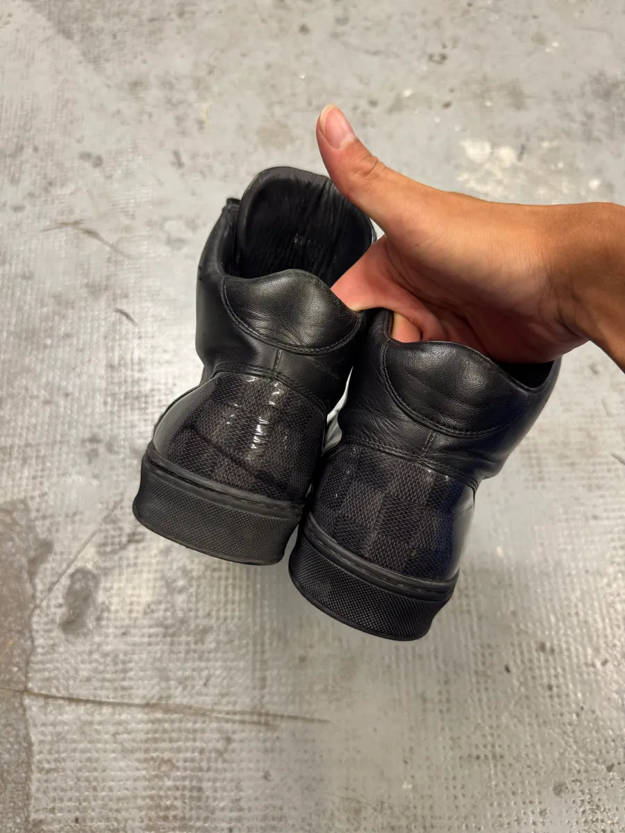 Louis Vuiton Spy Black Leather High Top Sneakers cdgDaUD 4