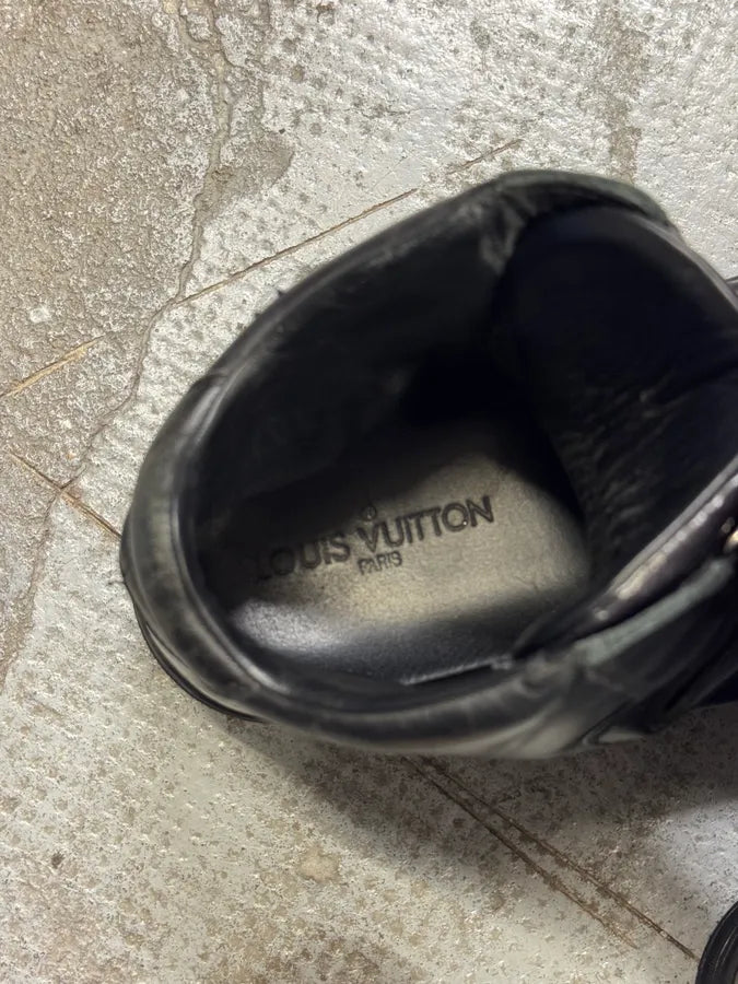 Louis Vuiton Spy Black Leather High Top Sneakers cdgDaUD 8