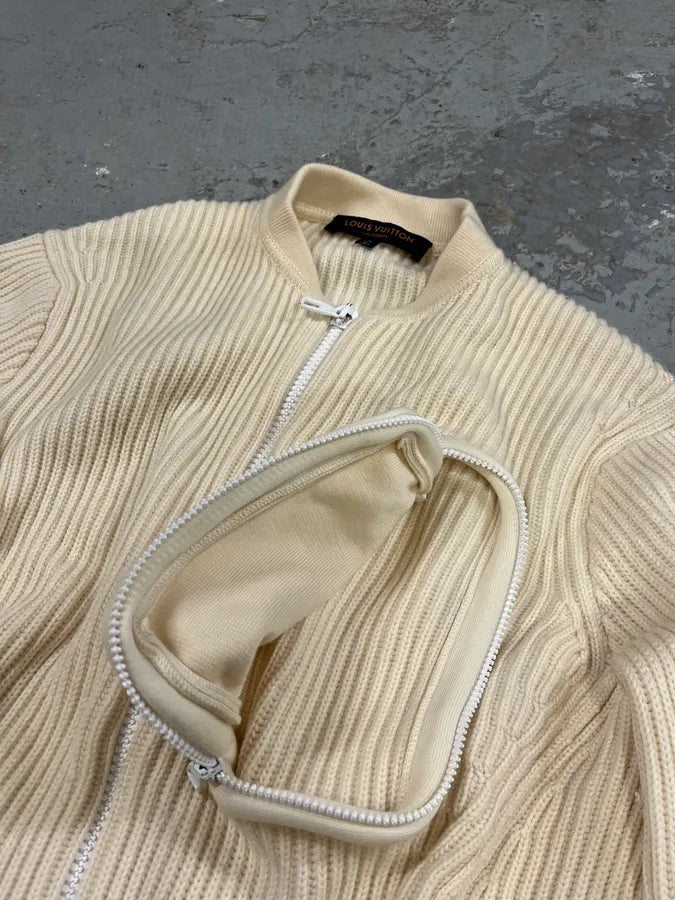 Louis Vuitton 3D Pocket Beige Knitted Zip Sweater (S) 8