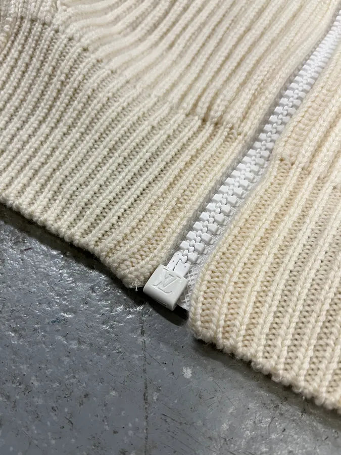 Louis Vuitton 3D Pocket Beige Knitted Zip Sweater (S) 9