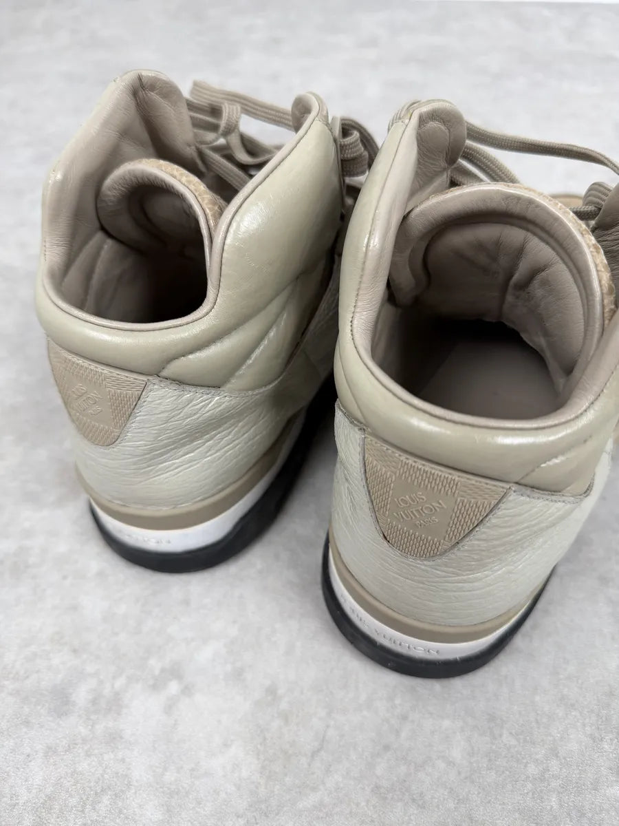Louis Vuitton Beige Snakeskin Effect Leather High Scratch Sneakers PfIMZRb 9