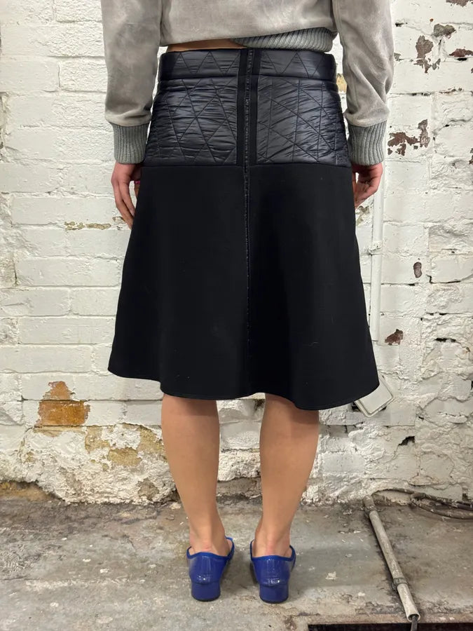 Louis Vuitton Black Acetate Quilted A-Line Skirt ehtWOFQ 3