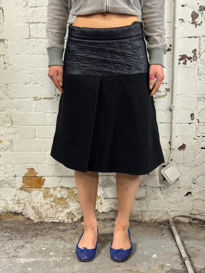 Louis Vuitton Black Acetate Quilted A-Line Skirt ehtWOFQ 1