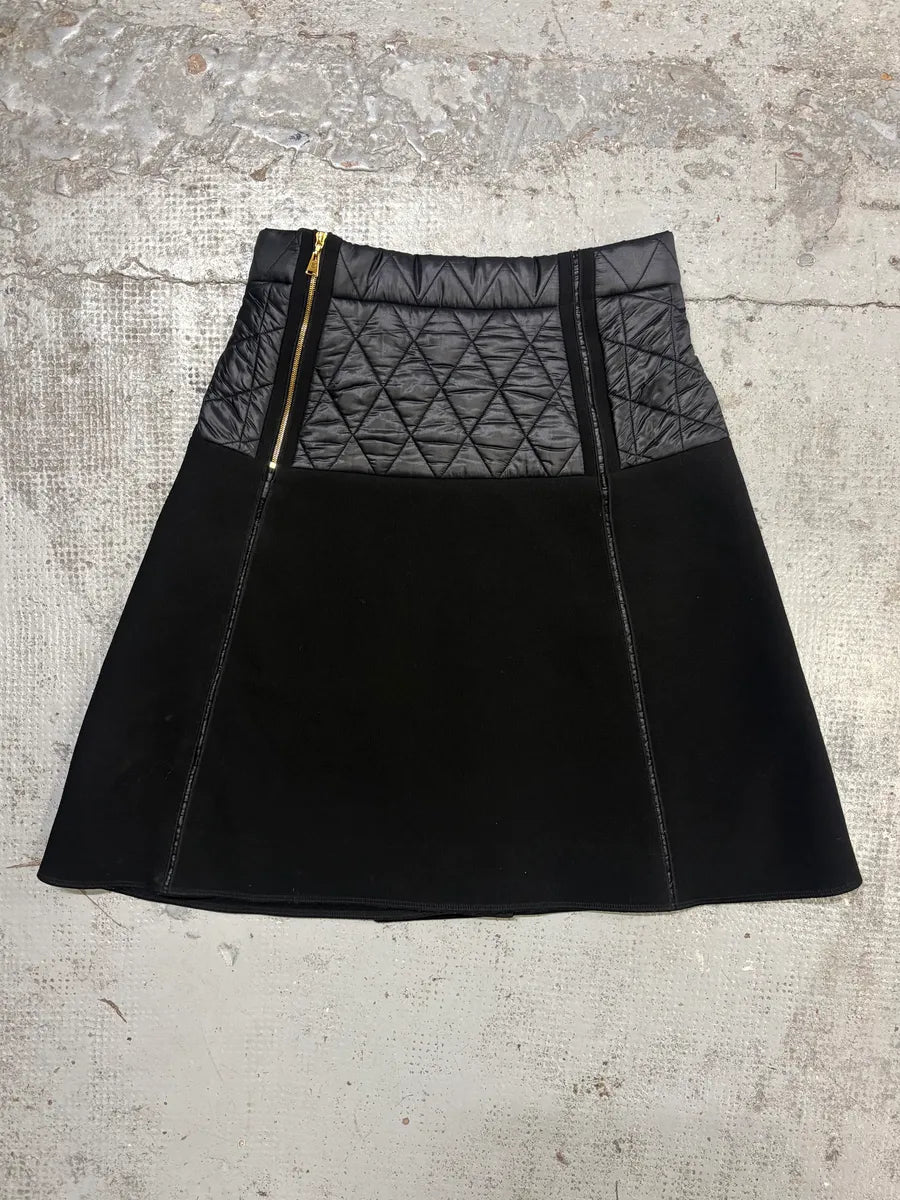 Louis Vuitton Black Acetate Quilted A-Line Skirt ehtWOFQ 5