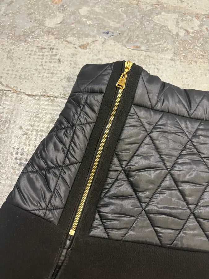 Louis Vuitton Black Acetate Quilted A-Line Skirt ehtWOFQ 6