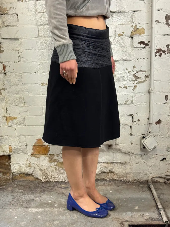 Louis Vuitton Black Acetate Quilted A-Line Skirt ehtWOFQ 2