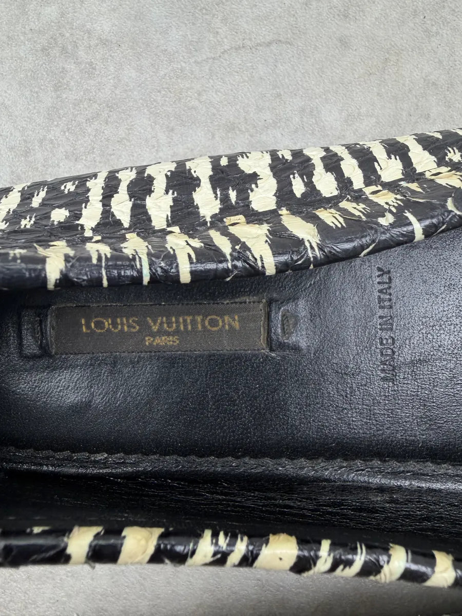 Louis Vuitton Black and BeigeZebra  Leather Striped Loafers luEQSaU 7