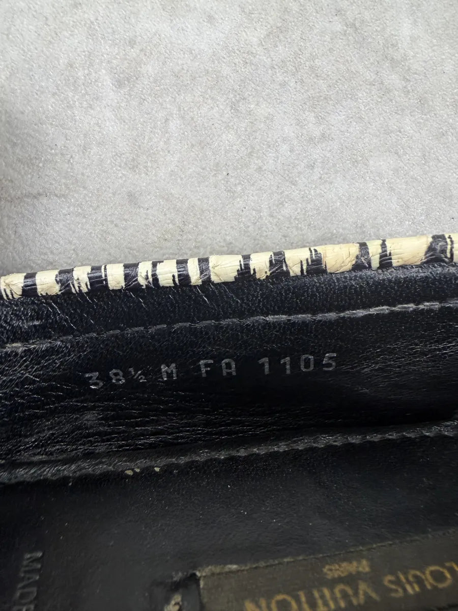 Louis Vuitton Black and BeigeZebra  Leather Striped Loafers luEQSaU 9
