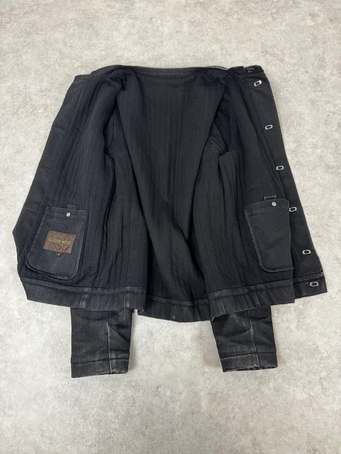 Louis Vuitton Black Biker Obscure Denim Jacket KdmWVsV 6