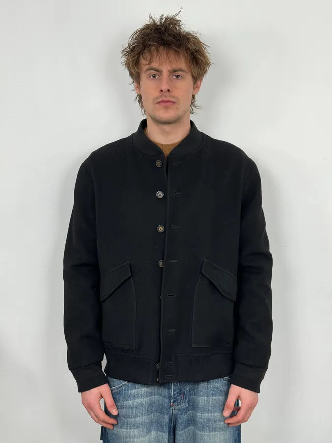 Louis Vuitton Black Elegant Cashmere & Wool Buttoned Jacket flTMhmE 1