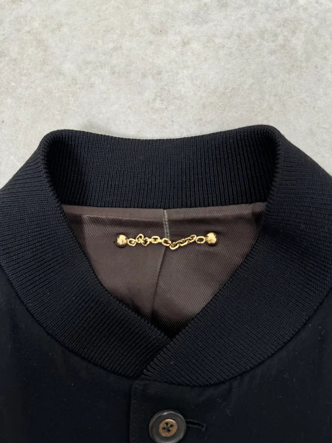 Louis Vuitton Black Elegant Cashmere & Wool Buttoned Jacket flTMhmE 7