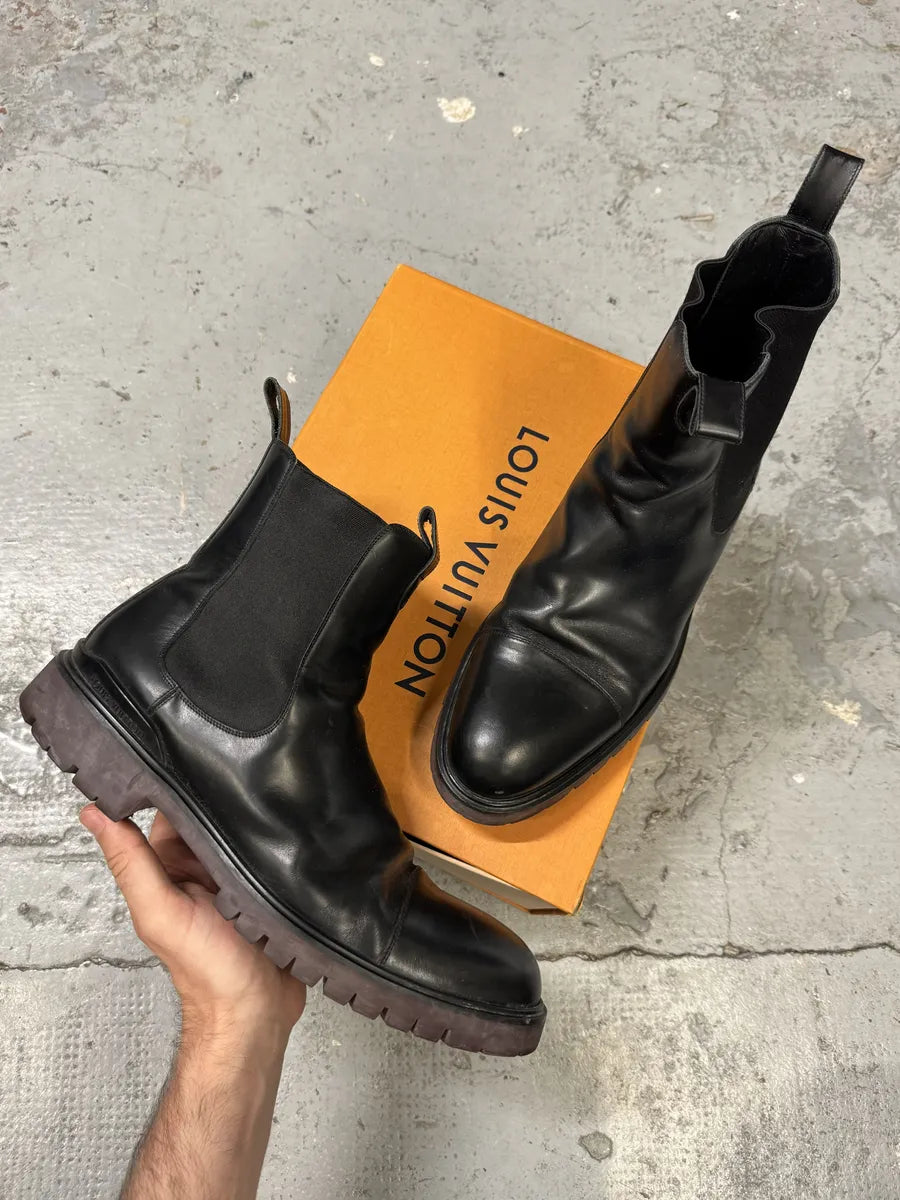 Louis Vuitton Black Leather Ankle Boots mrTCOio 0