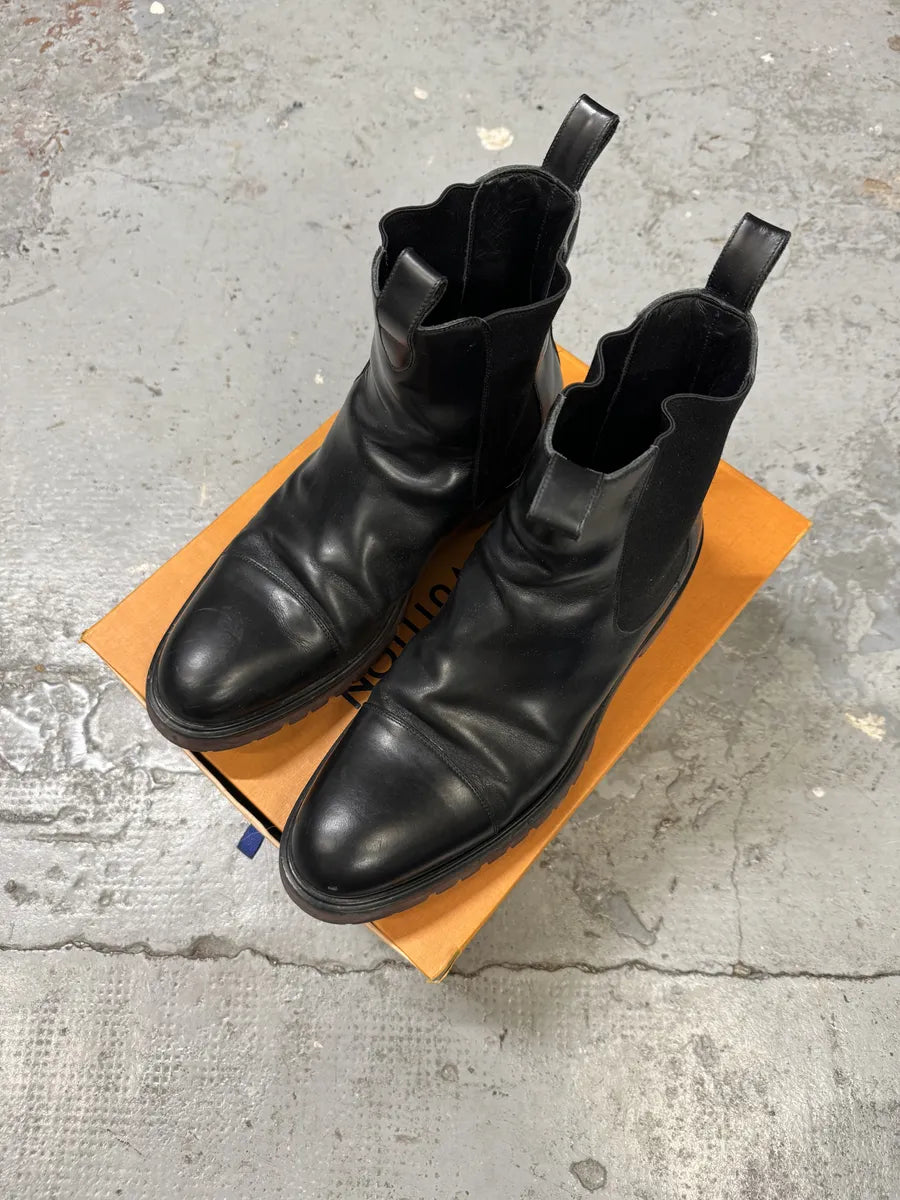 Louis Vuitton Black Leather Ankle Boots mrTCOio 2