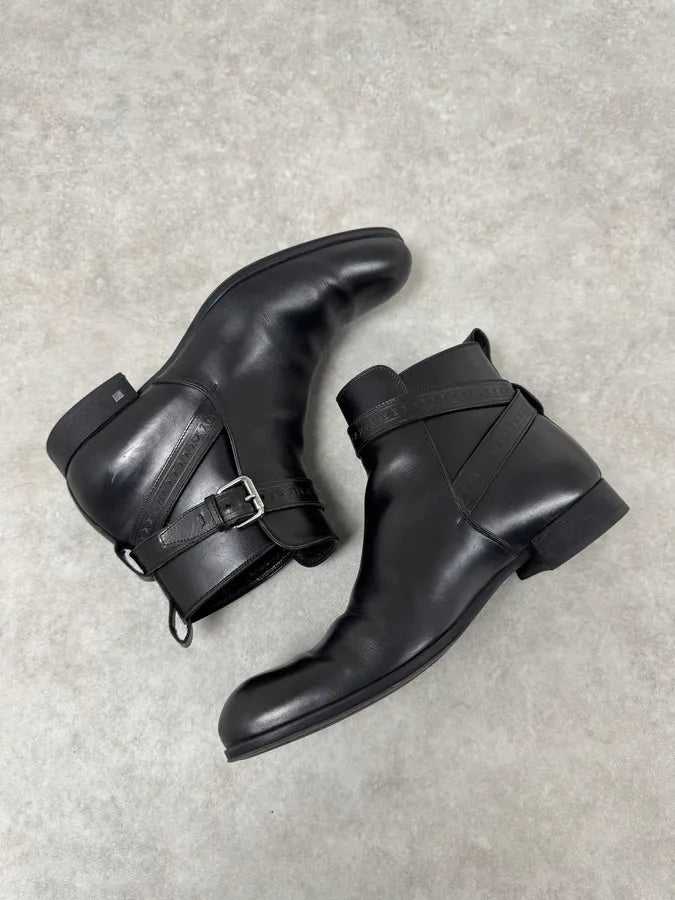 Louis Vuitton Black Leather Ankle Boots uhHWgGF 8