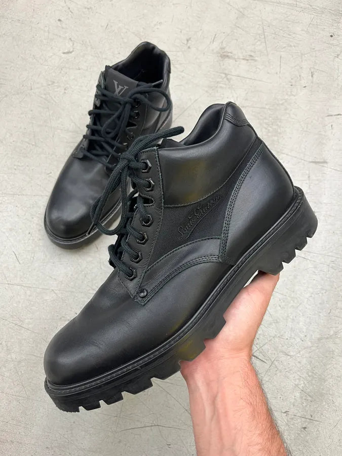 Louis Vuitton Black Leather Boots qsneUKn 0