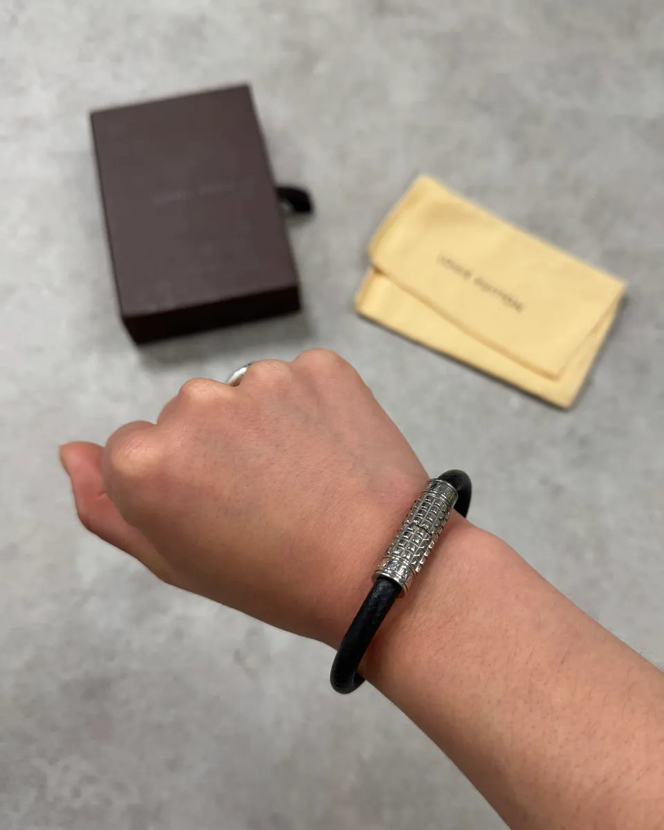 Louis Vuitton Black Leather Bracelet vESQFHj 0