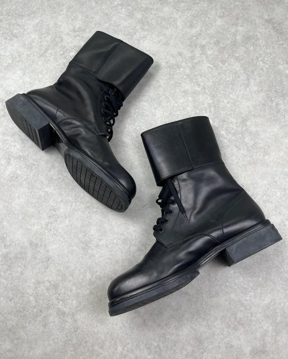Louis Vuitton Black Leather Buckle Strap Boots okVsqMm 2