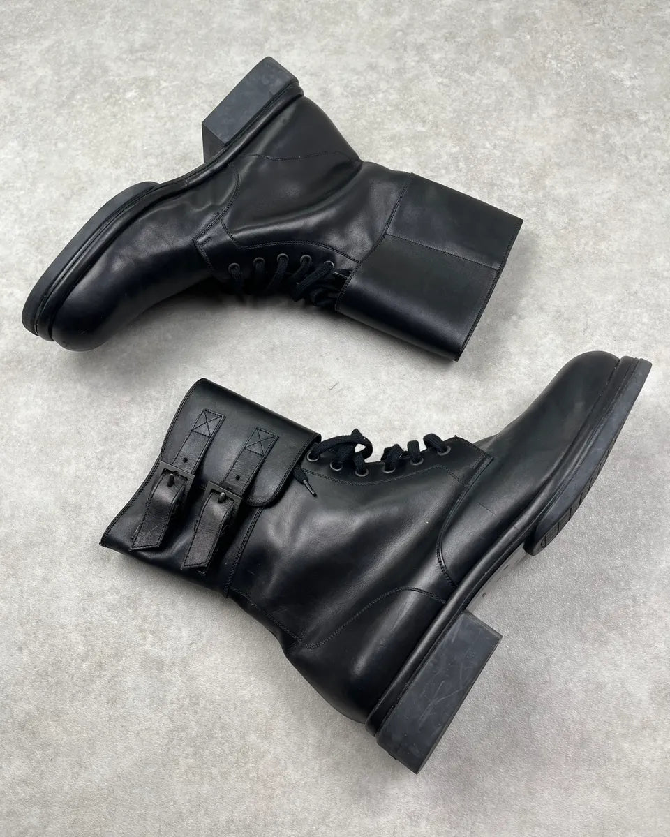 Louis Vuitton Black Leather Buckle Strap Boots okVsqMm 3