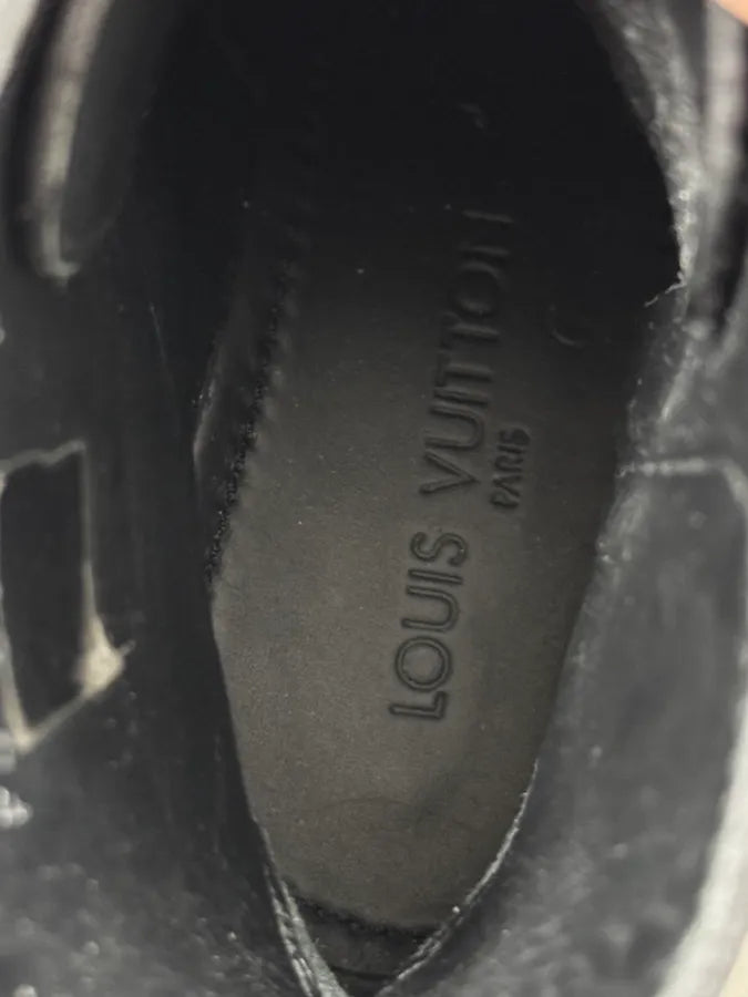 Louis Vuitton Black Leather Damier Clash Combat Boots kGOgFkA 7