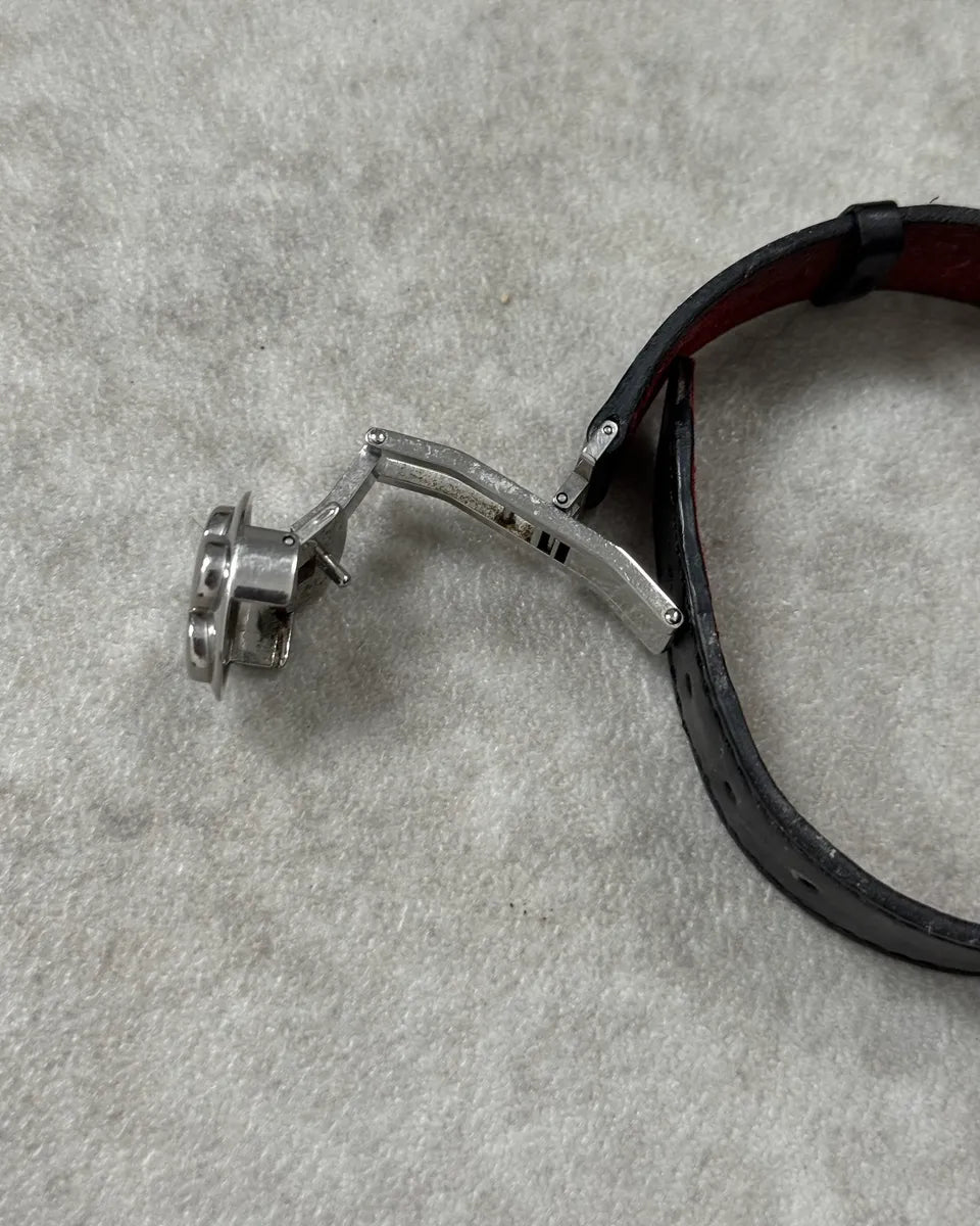 Louis Vuitton Black Leather Flower Monogram Bracelet  zQaKdps 5