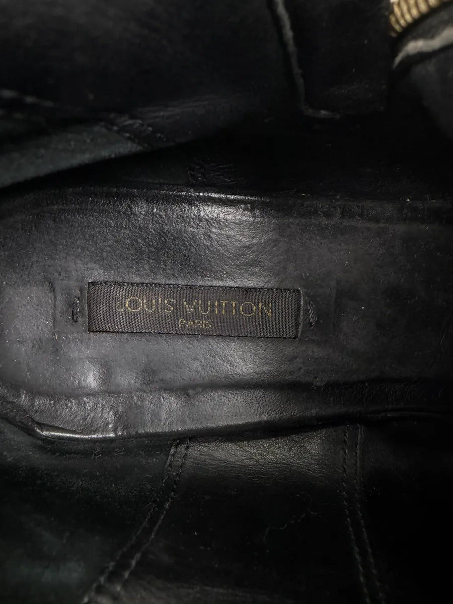Louis Vuitton Black Leather Gold Hardware Ankle Boots zgFyUjq 9