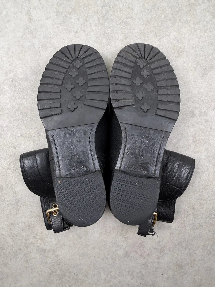 Louis Vuitton Black Leather Gold Hardware Ankle Boots zgFyUjq 7