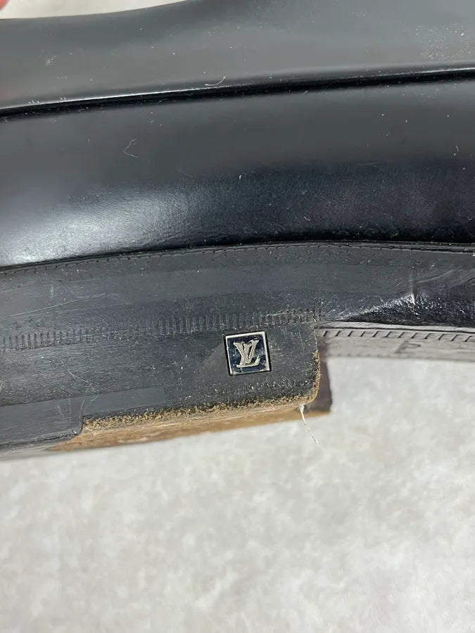 Louis Vuitton Black Leather Lace-Up Loafers MVkKBZb 9