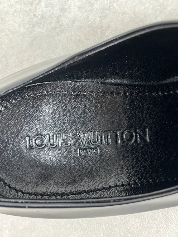 Louis Vuitton Black Leather Lace-Up Loafers MVkKBZb 8