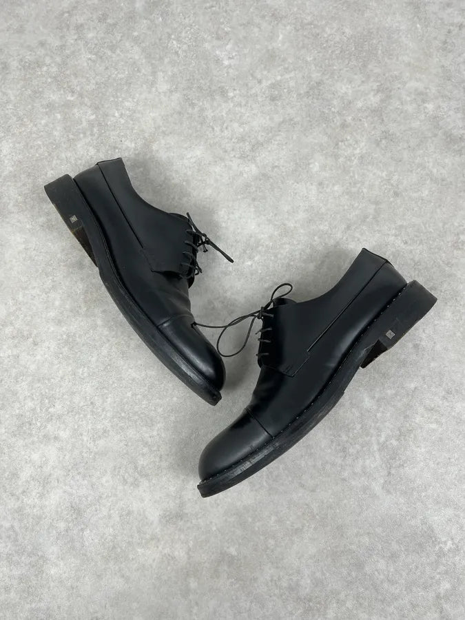 Louis Vuitton Black Leather Lace-Up Loafers MVkKBZb 2