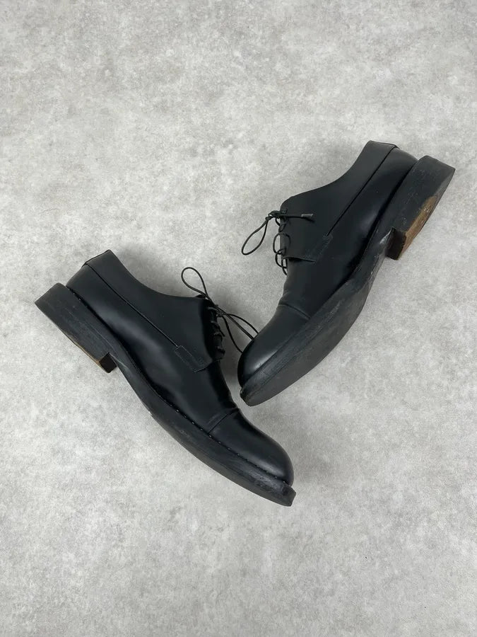 Louis Vuitton Black Leather Lace-Up Loafers MVkKBZb 4