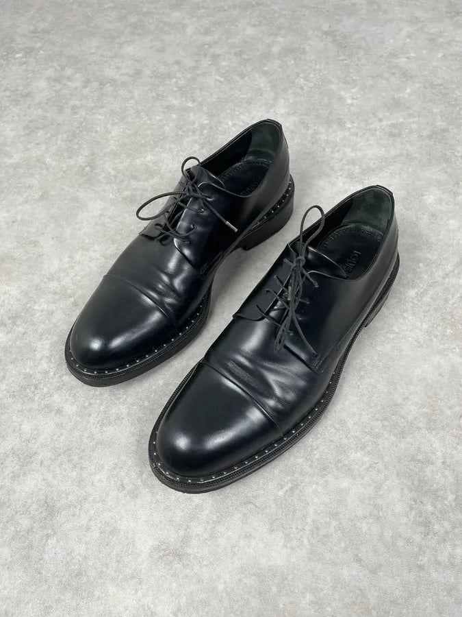 Louis Vuitton Black Leather Lace-Up Loafers MVkKBZb 3