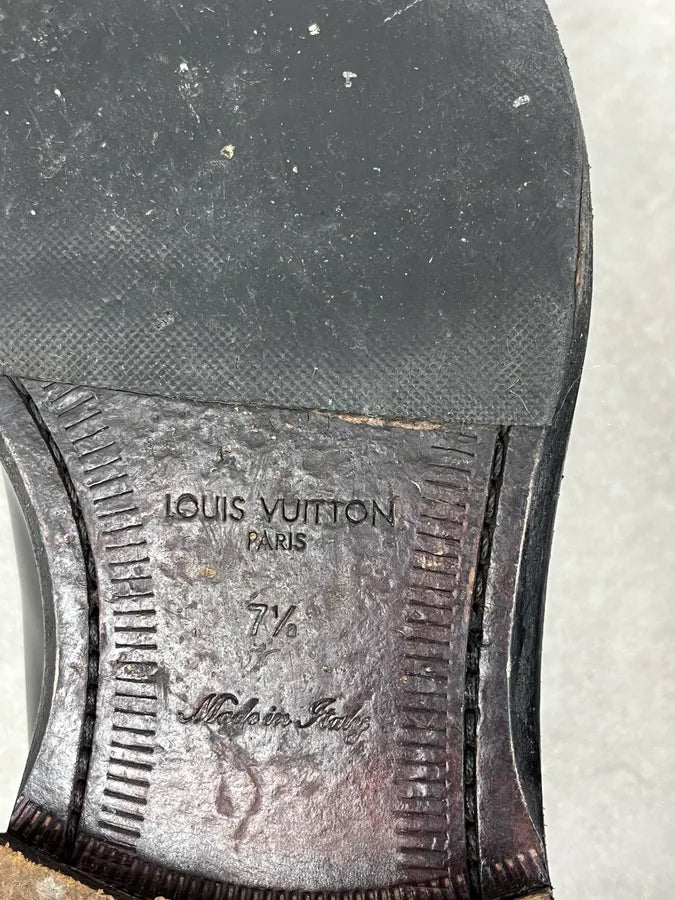 Louis Vuitton Black Leather Lace-Up Loafers MVkKBZb 7