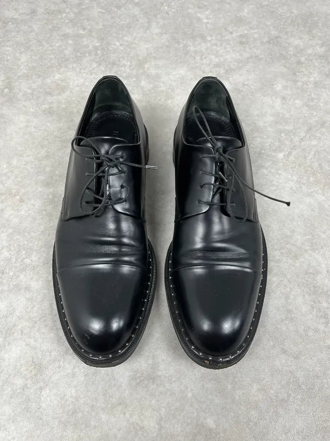 Louis Vuitton Black Leather Lace-Up Loafers MVkKBZb 1