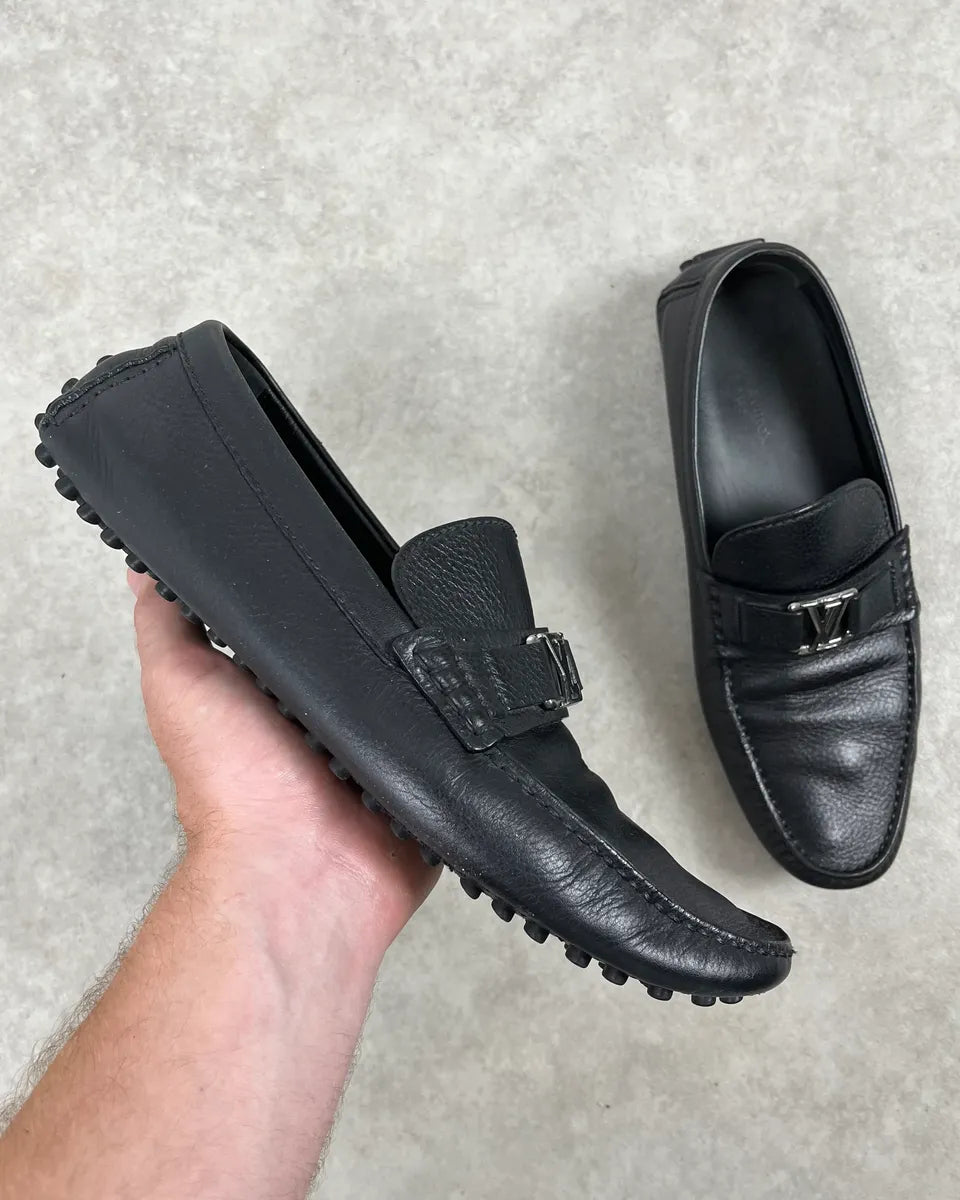 Louis Vuitton Black Leather Penny Loafers RgTozOd 1
