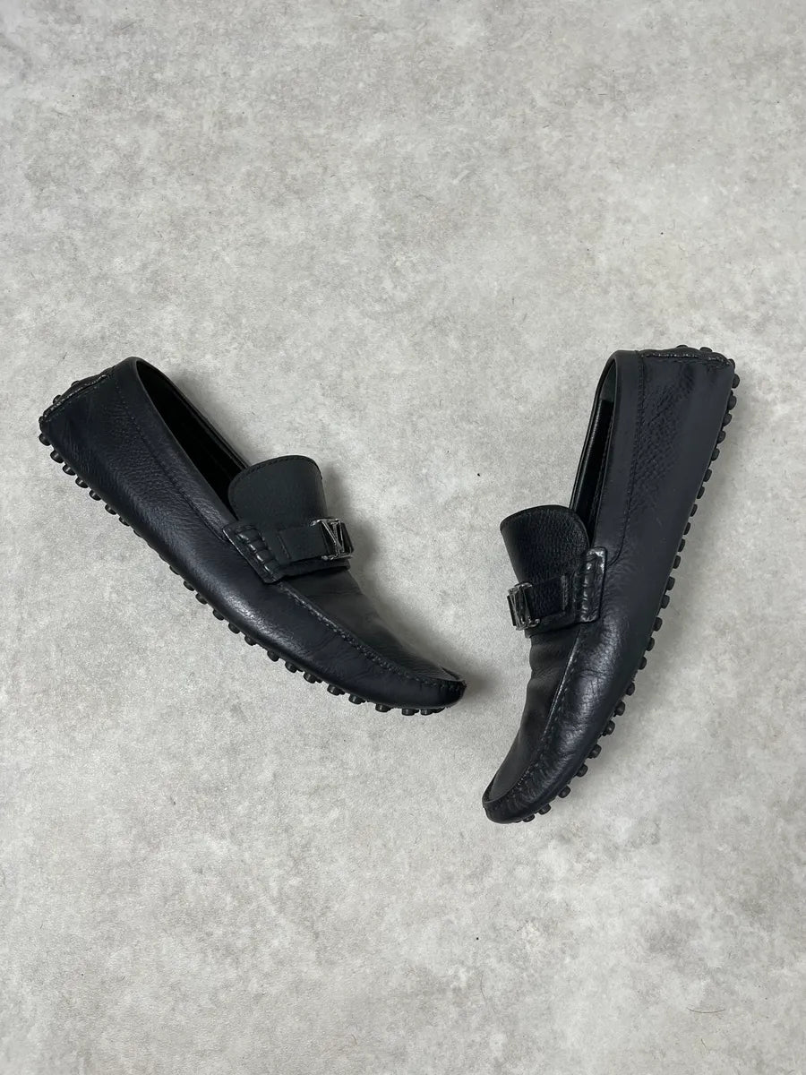 Louis Vuitton Black Leather Penny Loafers RgTozOd 3