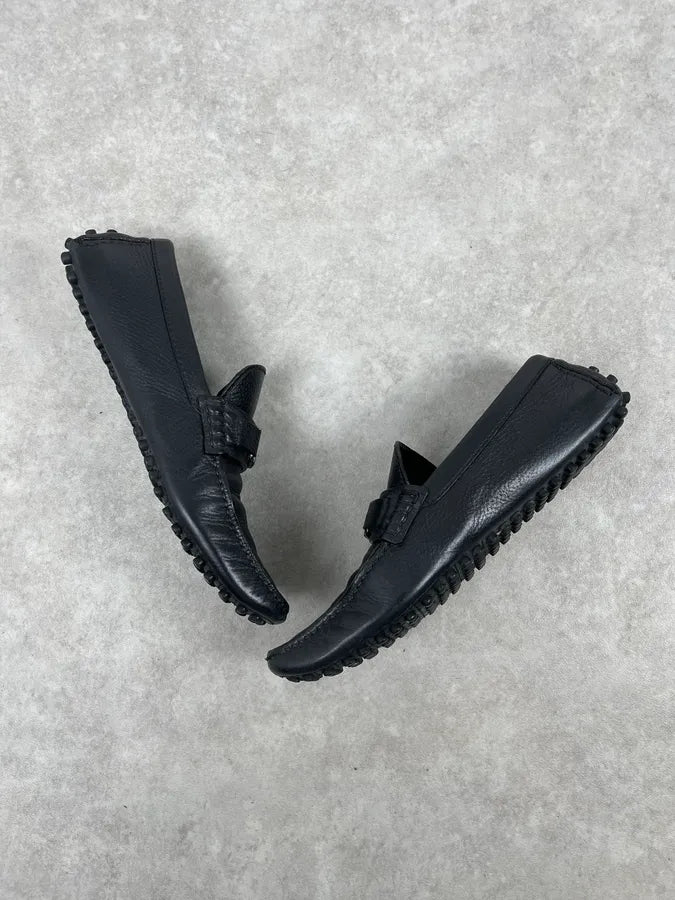 Louis Vuitton Black Leather Penny Loafers RgTozOd 4