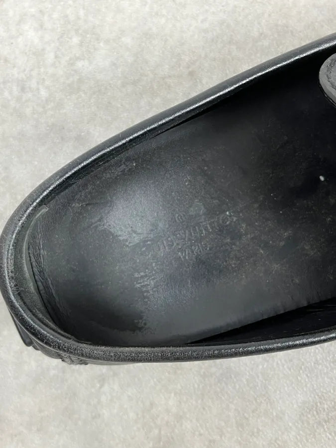Louis Vuitton Black Leather Penny Loafers RgTozOd 7