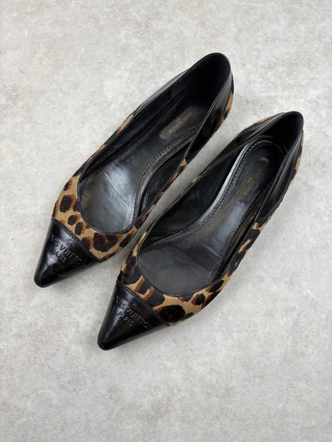 Louis Vuitton Black Leopard Calf Hair Ballerina Flat  JFFczoi 2