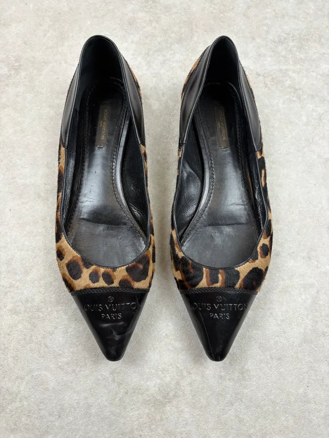 Louis Vuitton Black Leopard Calf Hair Ballerina Flat  JFFczoi 1