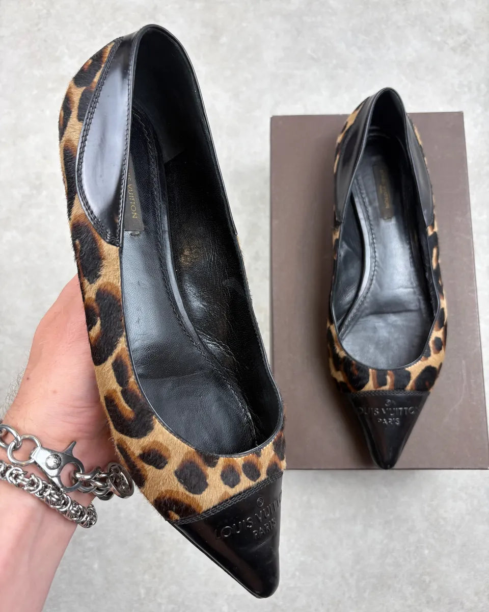 Louis Vuitton Black Leopard Calf Hair Ballerina Flat  JFFczoi 0