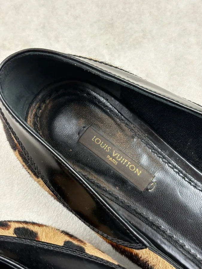 Louis Vuitton Black Leopard Calf Hair Ballerina Flat  JFFczoi 7