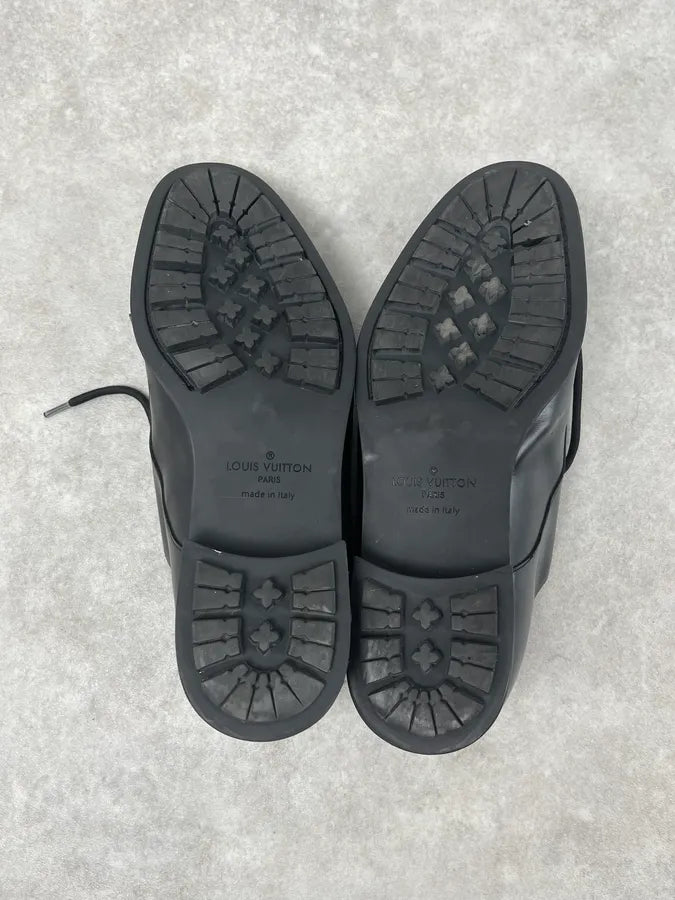 Louis Vuitton Black Modern Classy Leather Derby Shoes rWnJXEH 6