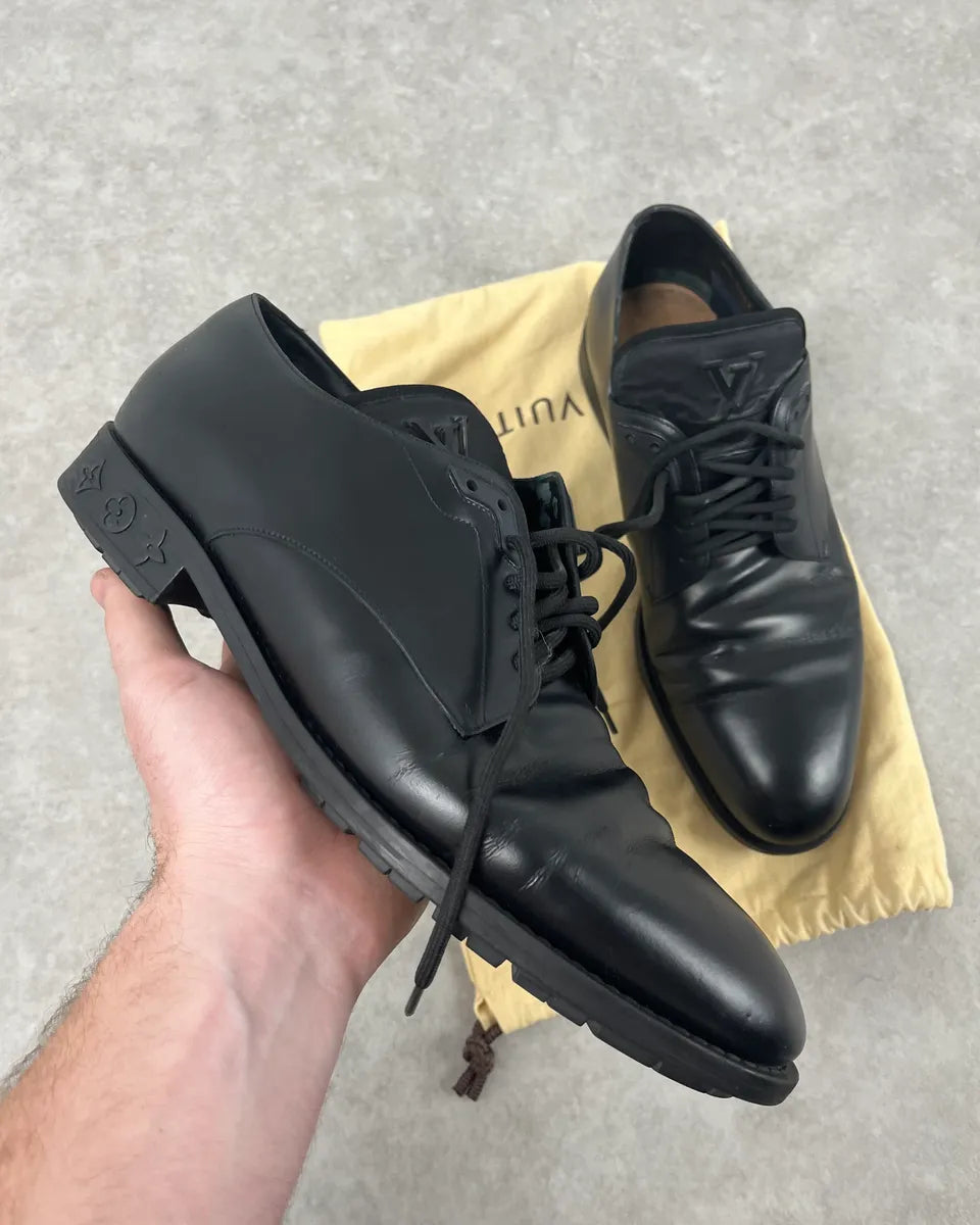 Louis Vuitton Black Modern Classy Leather Derby Shoes rWnJXEH 0