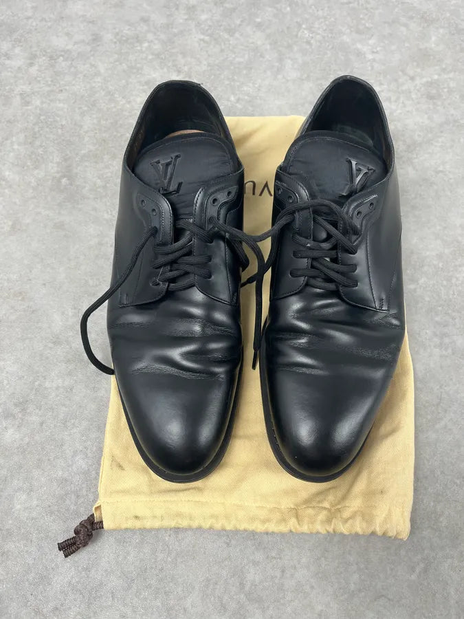 Louis Vuitton Black Modern Classy Leather Derby Shoes rWnJXEH 3